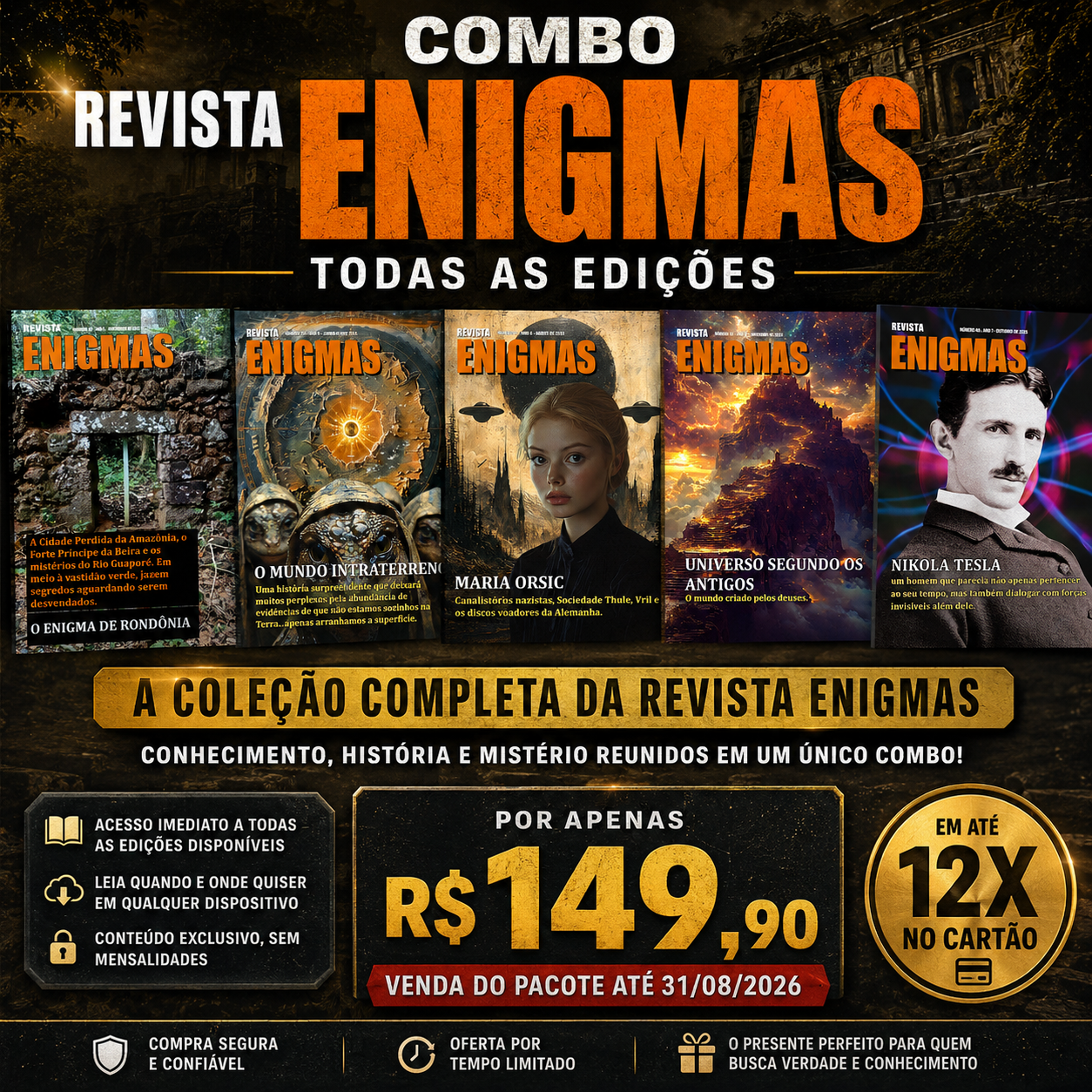 COMBO REVISTA ENIGMAS - TODAS AS 43 EDIÇÕES