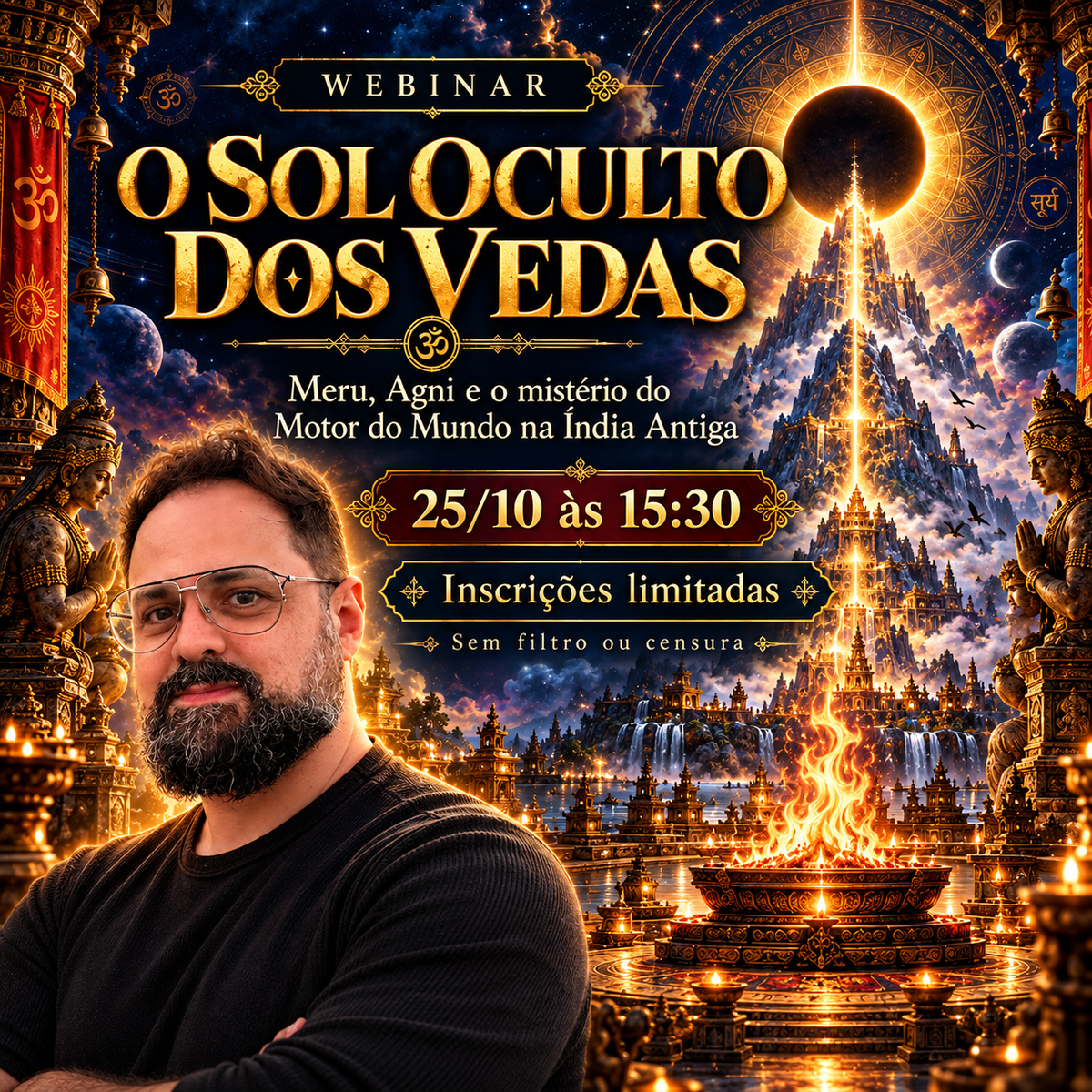 WEBINAR O SOL OCULTO DOS VEDAS: MERU, AGNI E O MISTÉRIO DO MOTOR DO MUNDO DA ÍNDIA ANTIGA